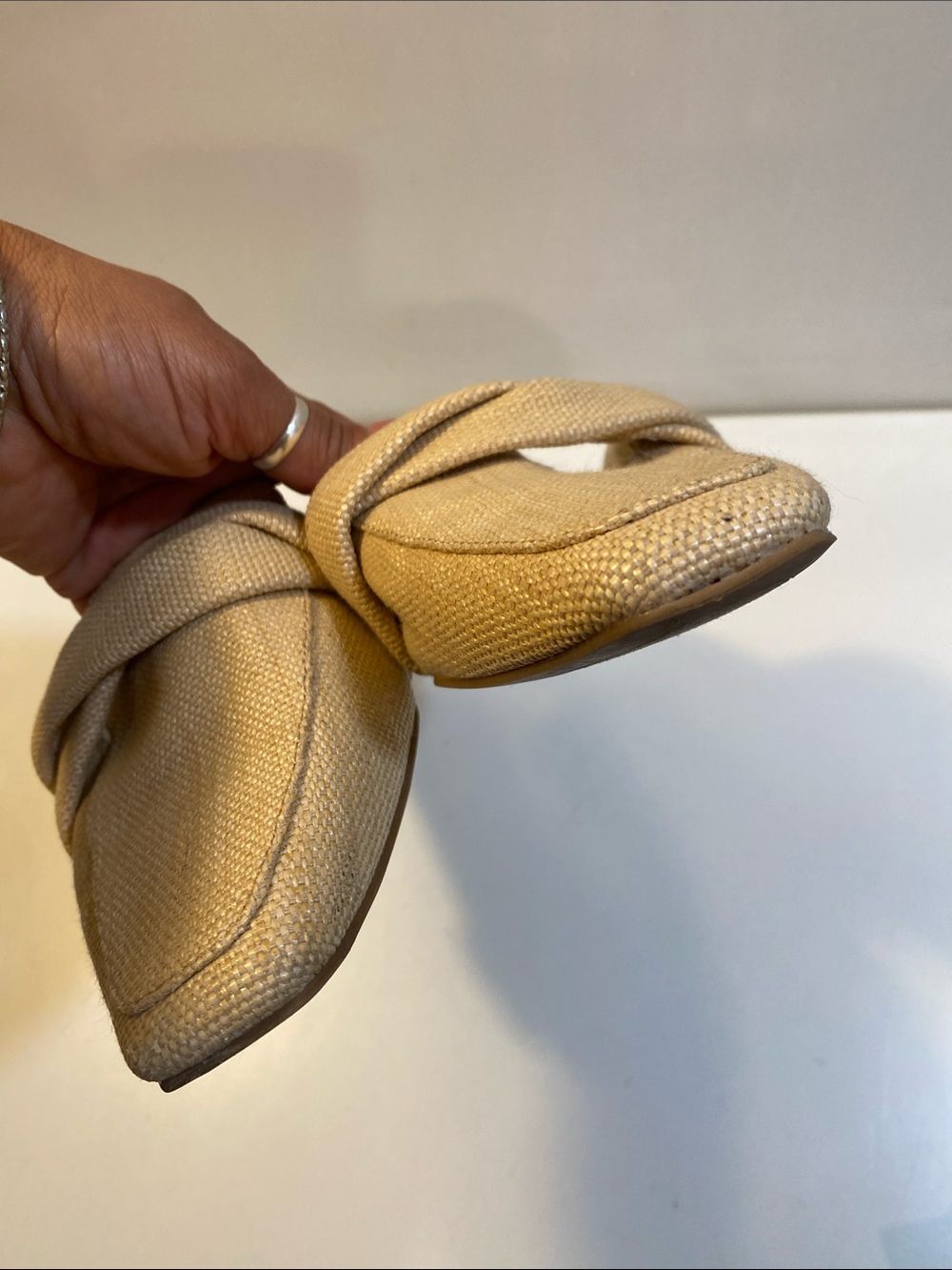 Dolce Vita Neutral Braided Slip-On Mules in Beige Imitation Raffia Upper Sz 10M - Picture 8 of 13